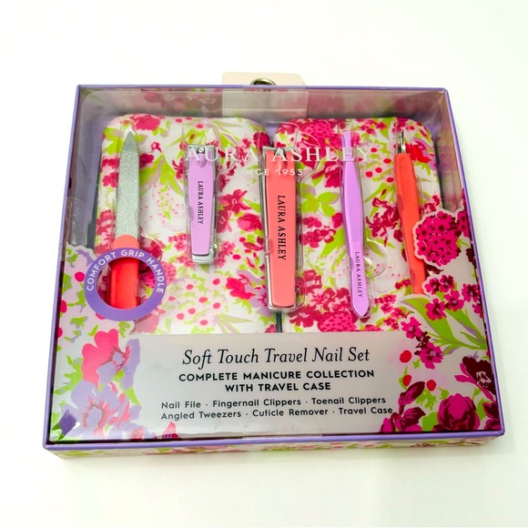 Laura Ashley6 Pieces Soft Touch Nail Set, Pink Comb - Picture 1 of 9